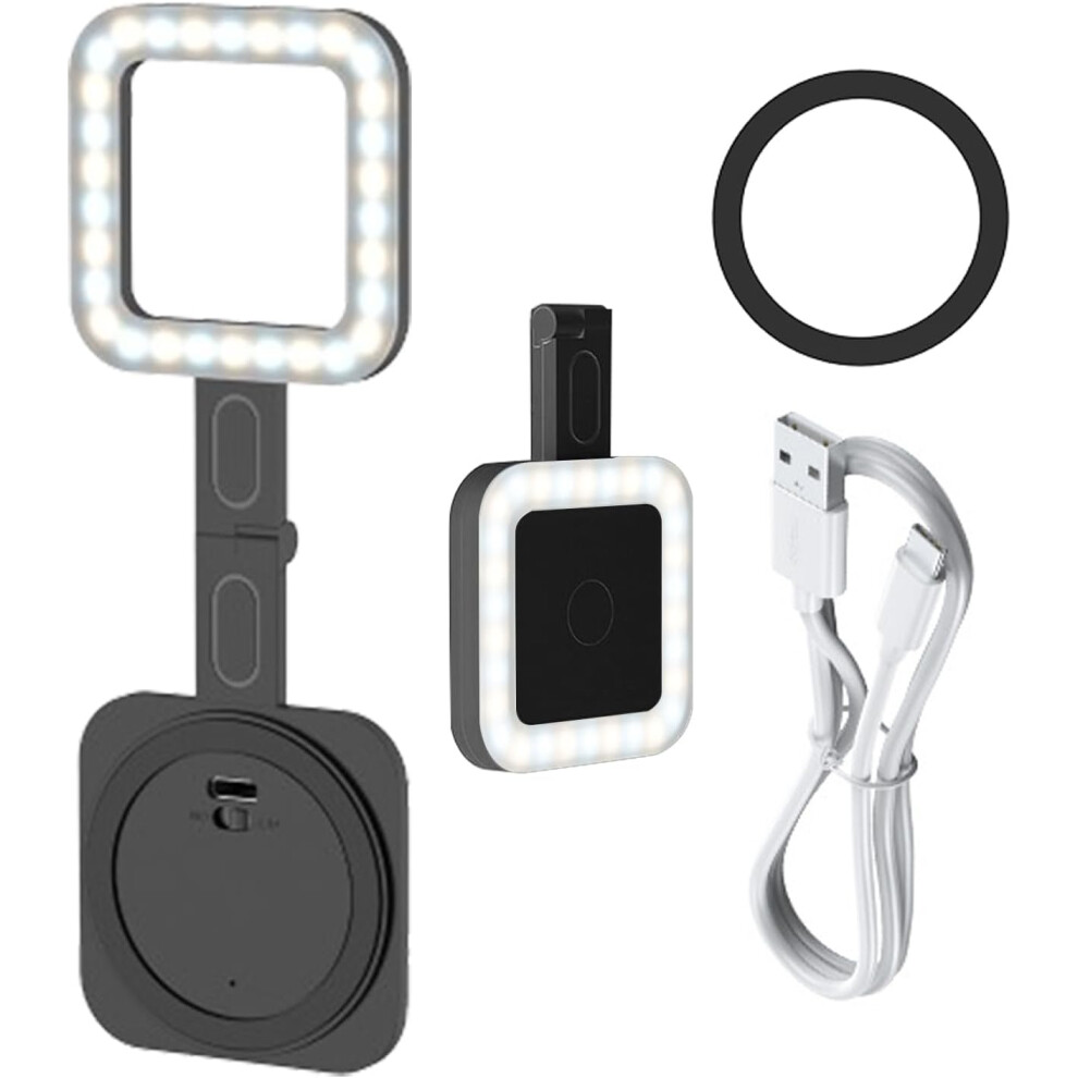 () Selfie For Phone - Rechargeable Selfie Phone Camera ,Up To 9000K Rechargeable Dimmable Square Fill Lamp For Mobile Photography Vide Black/Light 5904151528510