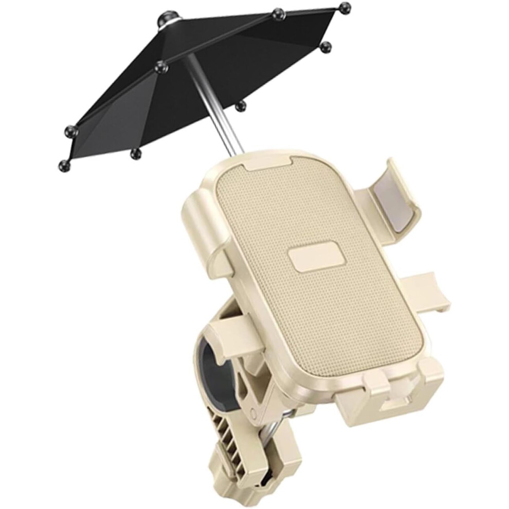 (Handlebar model with umbrella, cheese color) Bicycle Phone Holder | Portable Bicycle Handlebar Phone Mount | Bike Cellphone Holder, Rotatable Handleb