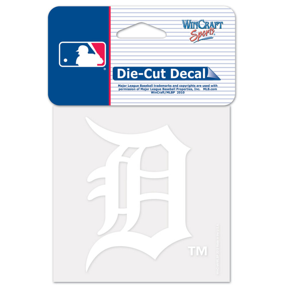 Detroit Tigers Decal 4X4 Perfect Cut White 032085610973