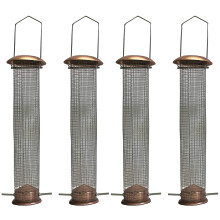 Large Copper Style Hanging Bird Nut Feeder (Set of 4)