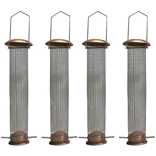 Selections Large Copper Style Hanging Bird Nut Feeder (Set of 4)