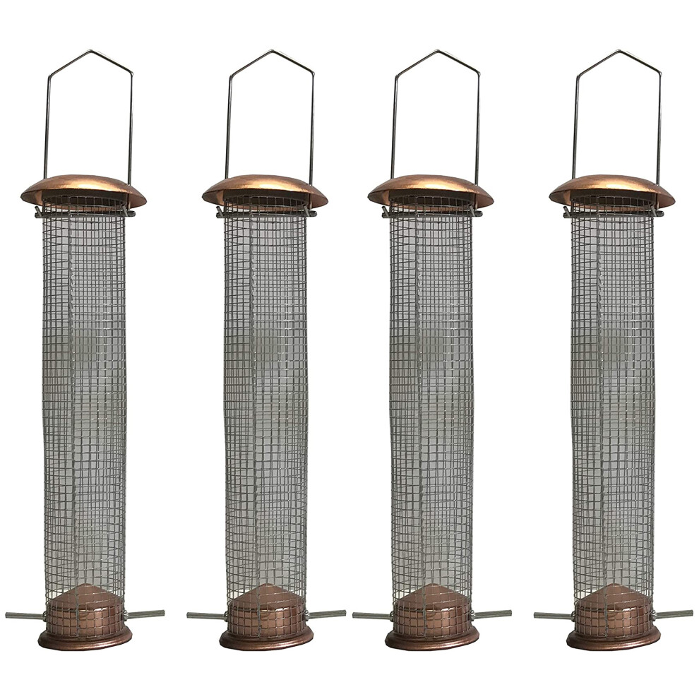 Selections Large Copper Style Hanging Bird Nut Feeder (Set Of 4)