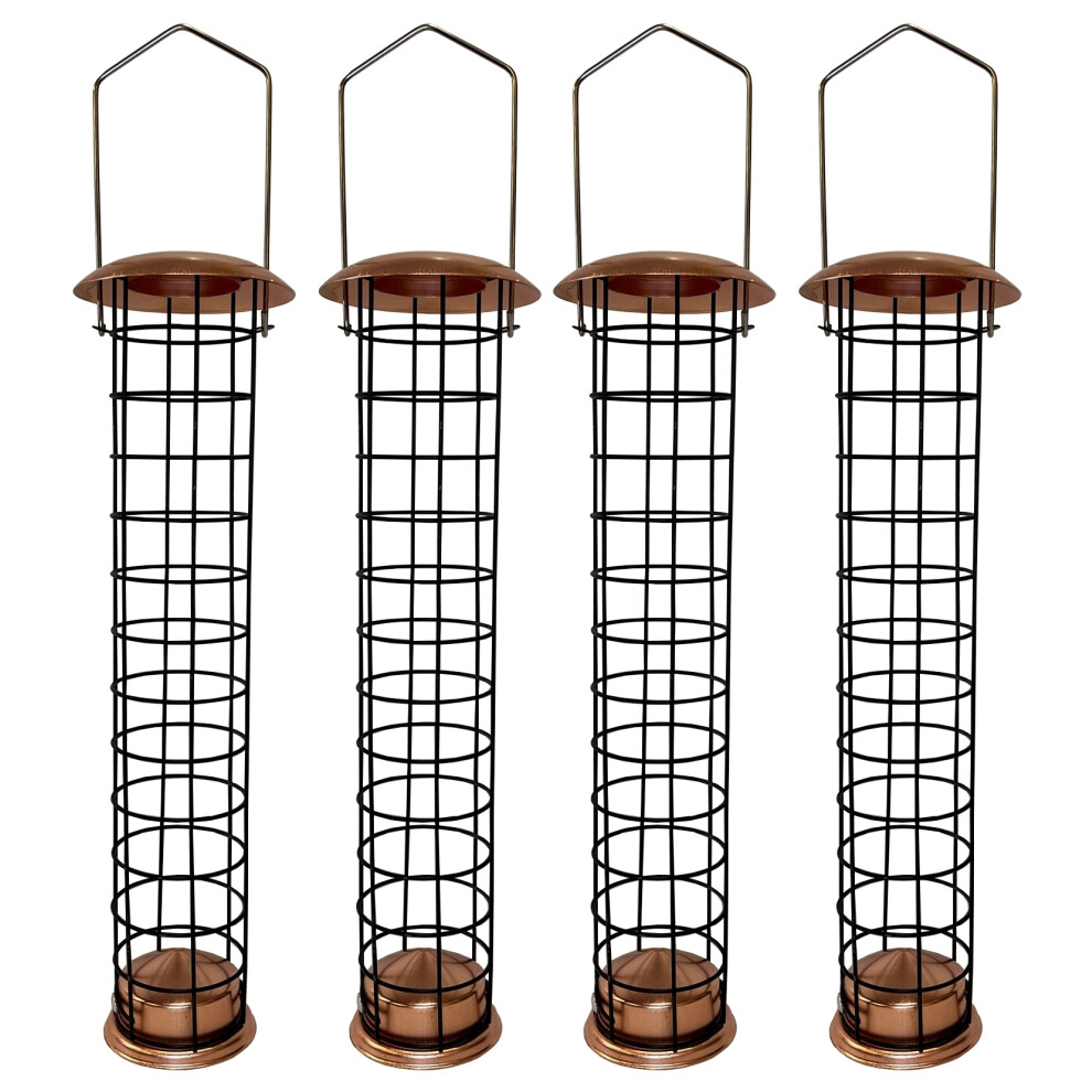 Selections Large Copper Style Hanging Bird Suet Fat Ball Feeder (Set Of 4)