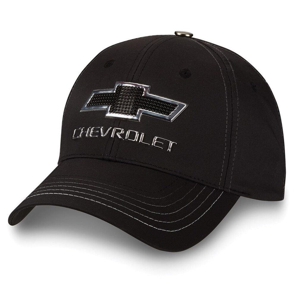 Gorra Con Logo De Insignia De Camioneta Chevy En Negro/Plata Metalizado, Nueva Gorra De Pajarita De Chevrolet-image