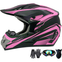 Motorcrosshelm Jeugd en volwassenen ATV Crossmotor Motorhelm Kinderen BMX 4-wieler Off-road mountainbikehelm DOT-gecertificeerd met handschoenen Bril