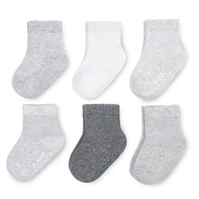 Fruit of the Loom Baby 6er-Pack Allwetter-Socken in Rundhalsl  nge, Mesh & Thermo-Stretch     Unisex, M  dchen und Jungen (12   24 Monate, Grau)