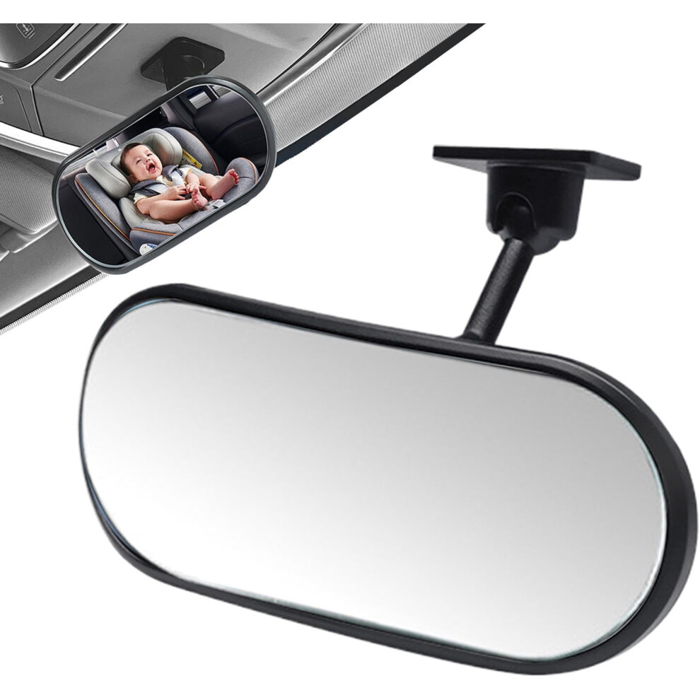 Car Baby Mirror - 360 Adjustable Baby Rear View Mirror for Car | Adhesive Shatterproof Wide Angle Auxiliary Backseat Monitor for Kids, Windshield,