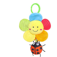 (B) Cartoon Animal Carseat Toys | Soft Hangable Sensory Learning Stroller Toy | Skin-Friendly Car Seats Mobile Rattle for Toddler Bouncer, Bassinet, Crib