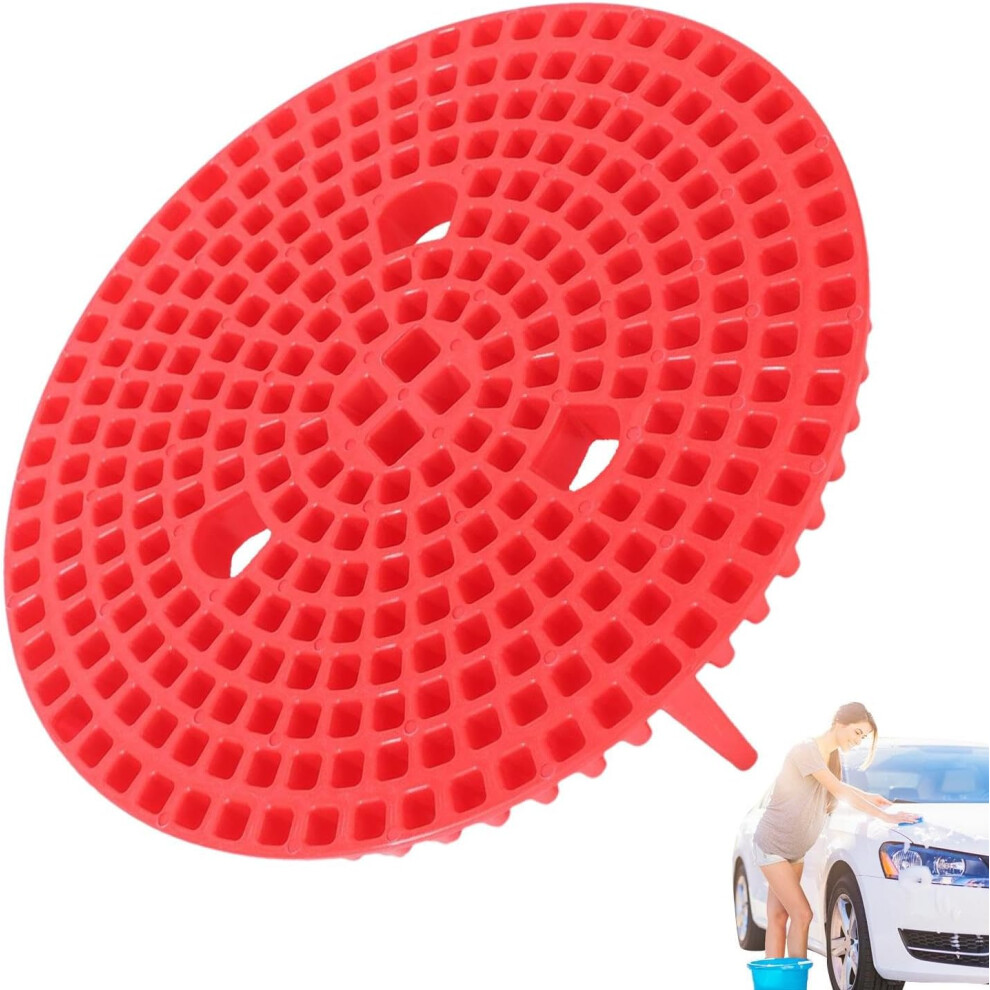 (Red) Car Wash Bucket Dirt Trap,Car Wash Bucket Sand Filter Screen | Automotive Bucket Insert Grit Traps For Car Wash And Detail Kits, Remove Dirt And Red