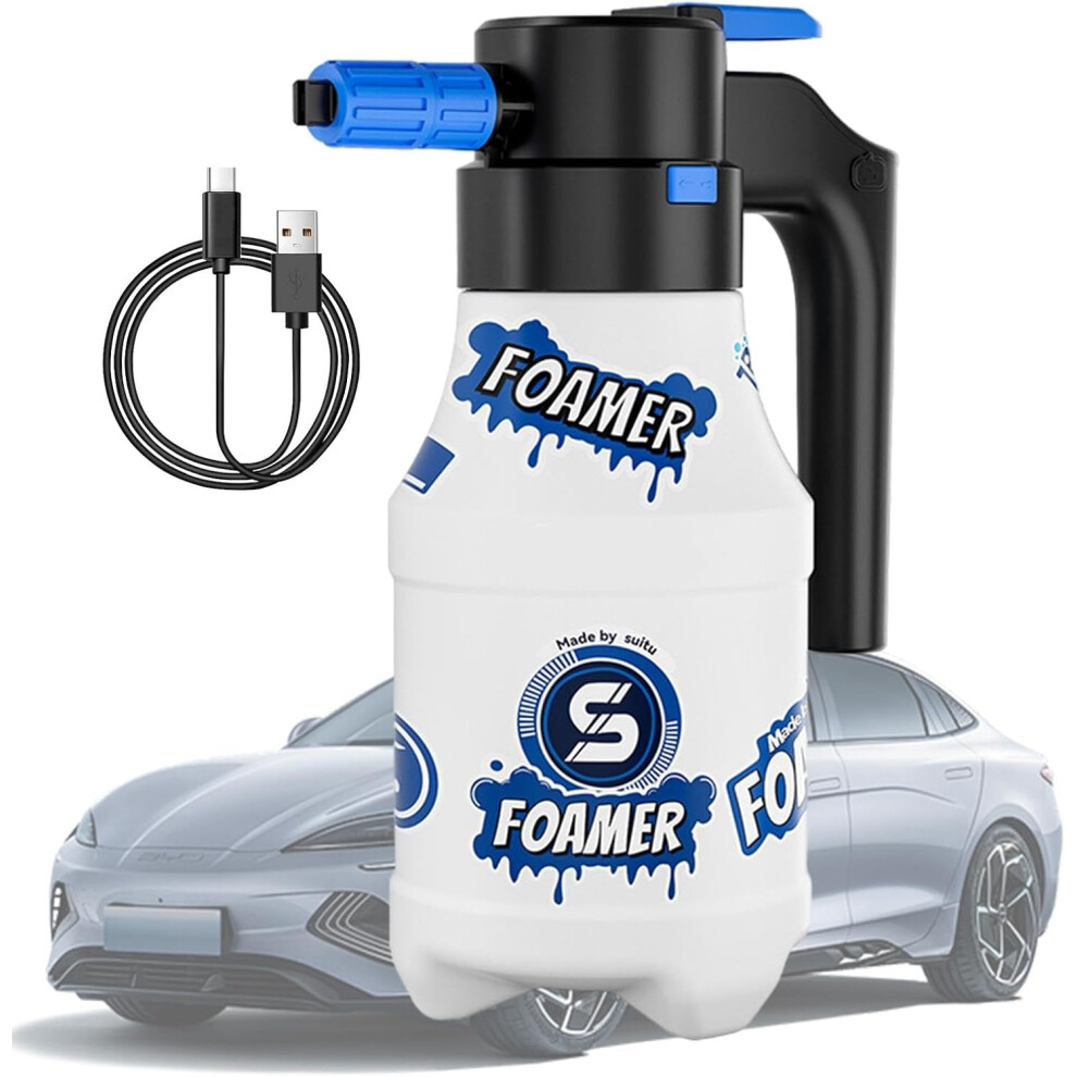 Soap Sprayer, Electric Foam Cannon Car Washing Kit, 1.5L Handheld Foam Sprayer Rich Foam, USB Charging Foam Sprayer For Car, Home Cleaning