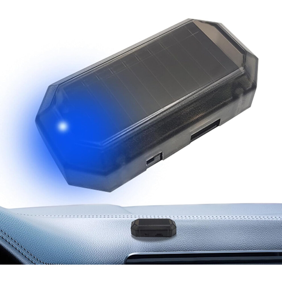 () Car Alarm ,Anti-Theft Car Alarm System | Solar Powered Wireless Waterproof Portable High Visibility Security For Vehicle Automotive Blue/Light