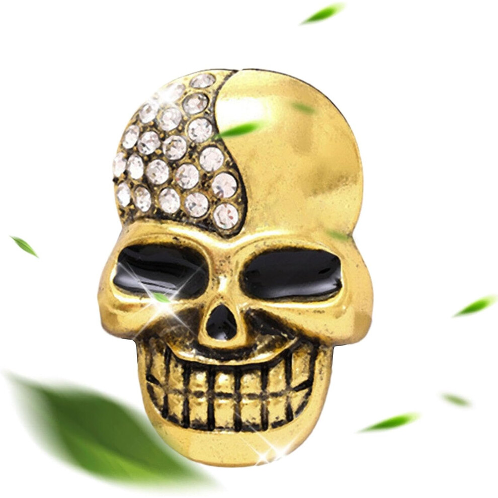 (1 count (Pack of 1), gold) Skull Car Vent Clip - Skull Head Perfume Air Outlet Clip,Automotive Interior Ornament, Creative Car Decoration Freshener,