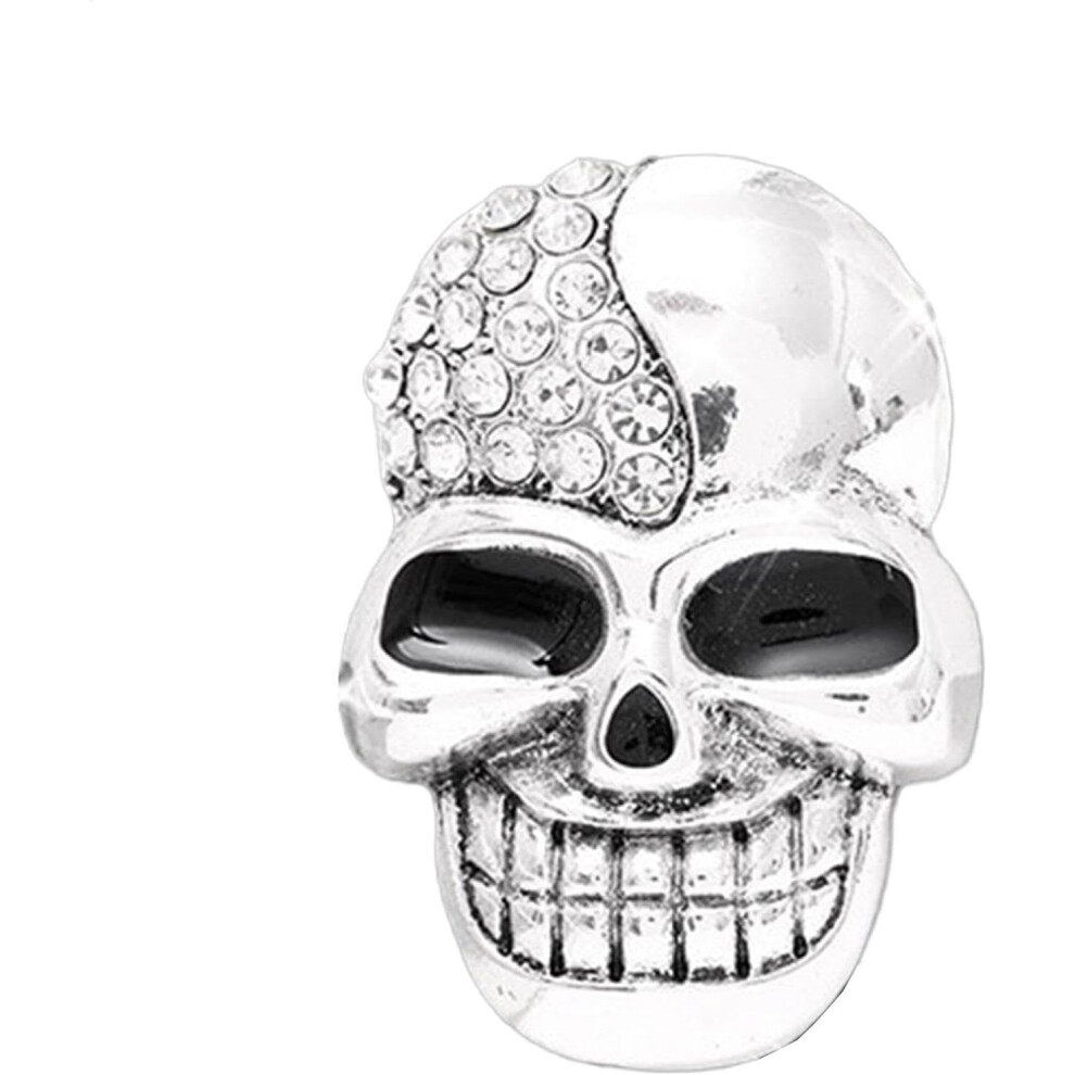 (1 count (Pack of 1), silver) Skull Car Vent Clip - Skull Head Perfume Air Outlet Clip,Automotive Interior Ornament, Creative Car Decoration Freshener