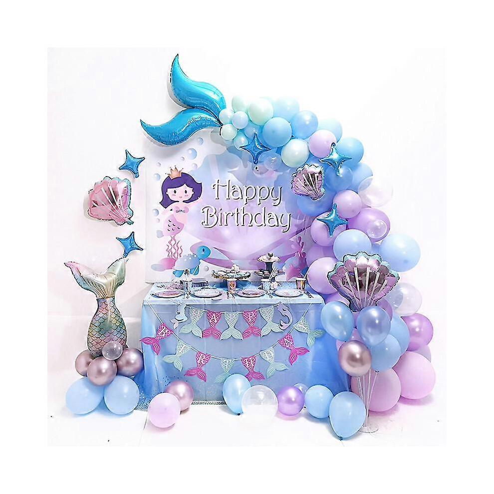 Mermaid Balloons Kit for Balloon Arch Blue Ocean Theme Birthday Party Decorations