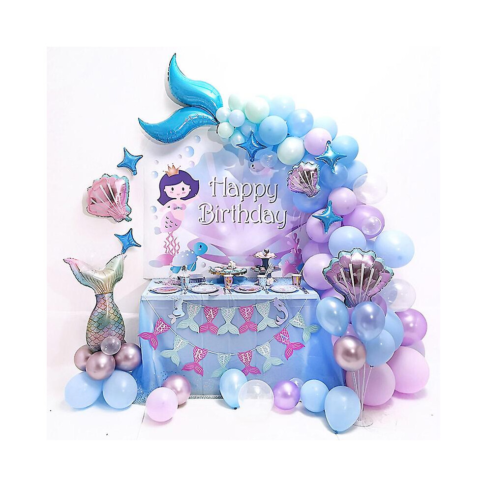Mermaid Balloons Kit for Balloon Arch Blue Ocean Theme Birthday Party Decorations