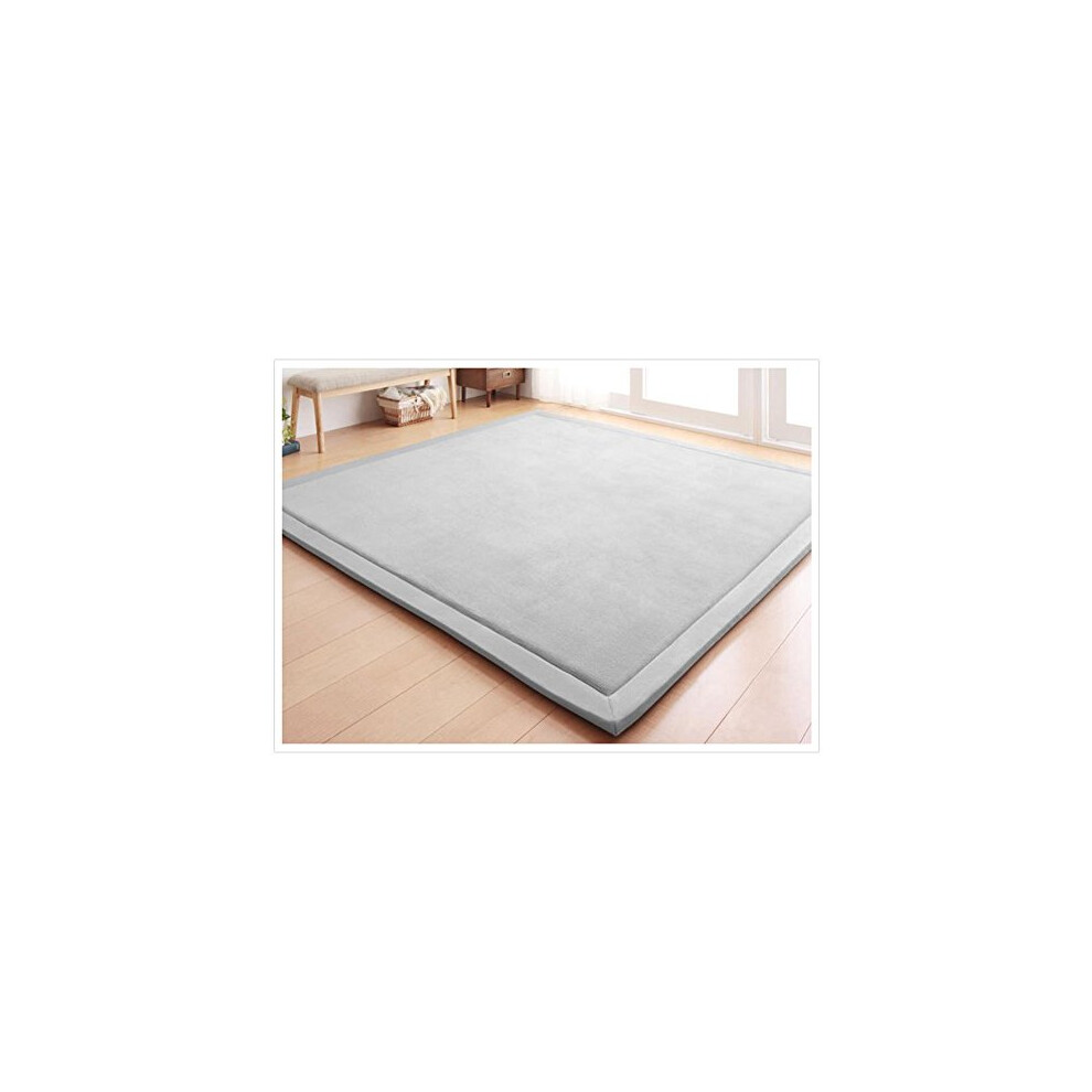 Nursery Rug Velvet Crawling Mat Area Rugs Crawling Mat 5.0'X 6'8 For Toddler Children Play Mat Yoga Mat Exercise Pads Carpet Coral/Gray Loartee