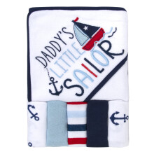 Sada detskej osu ky a inky s kapucnou pre chlapcov a dievcat 6-12 mesiacov (Daddy's Sailor)