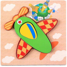 (Fighter Plane) Wooden puzzle for toddlers, animal puzzle little yellow duck