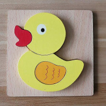 (Little Yellow Duck) Wooden puzzle for toddlers, animal puzzle little yellow duck