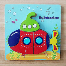 (Submarine) Wooden puzzle for toddlers, animal puzzle little yellow duck
