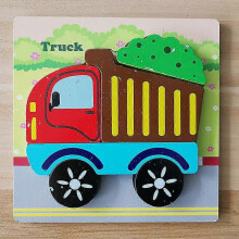 (Truck) Wooden puzzle for toddlers, animal puzzle little yellow duck