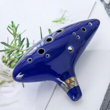 (Dark Blue) Ocarina Ceramic Alto Legend Zelda Flute Instrument