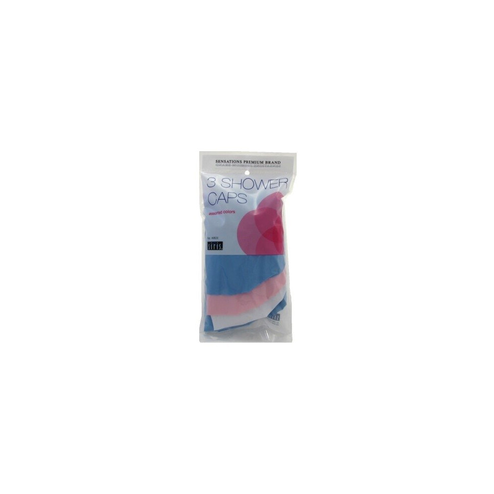 Siris 3 Shower Caps Assorted Colors (3 Pack)
