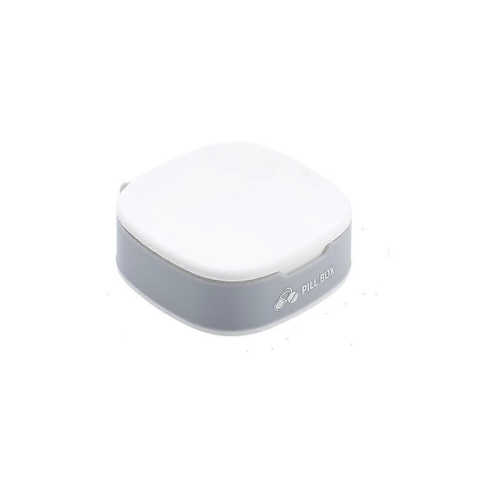 (White) Small Travel Pill Box Portable Sealed Silicone Medicine Box Mini Pill Box