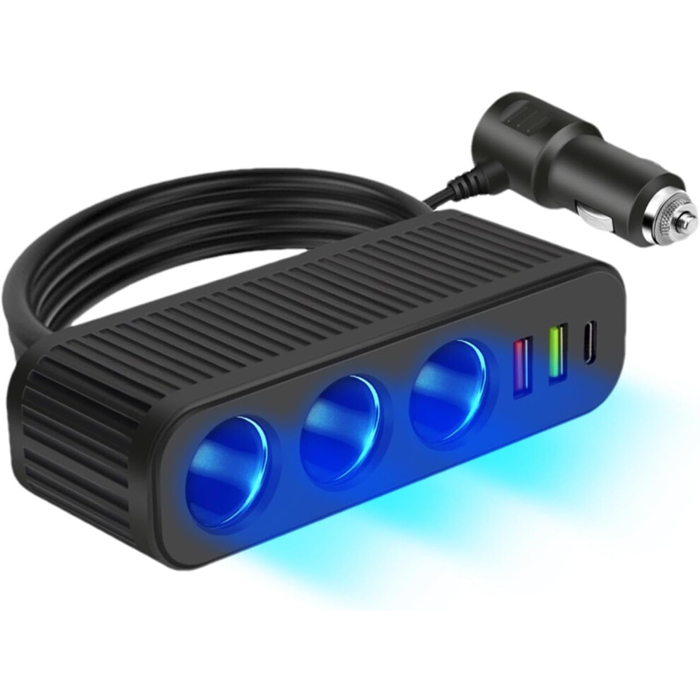 Car Charger for Phones | Plug and 120W Fast Charging Adapter - Portable Black Charger Splitter, Auto Adapter for Tablet, Navigator