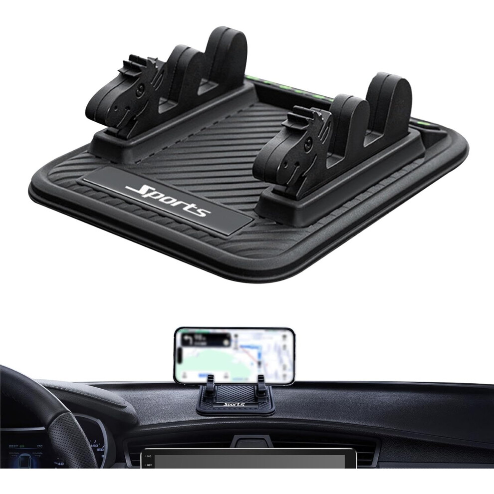 (safety logo) Phone Holder for Car Dashboard | Dashboard Anti-Slip Pad Phone Mount for Car - Automotive Interior Organizer Road Trip Storage Stand for