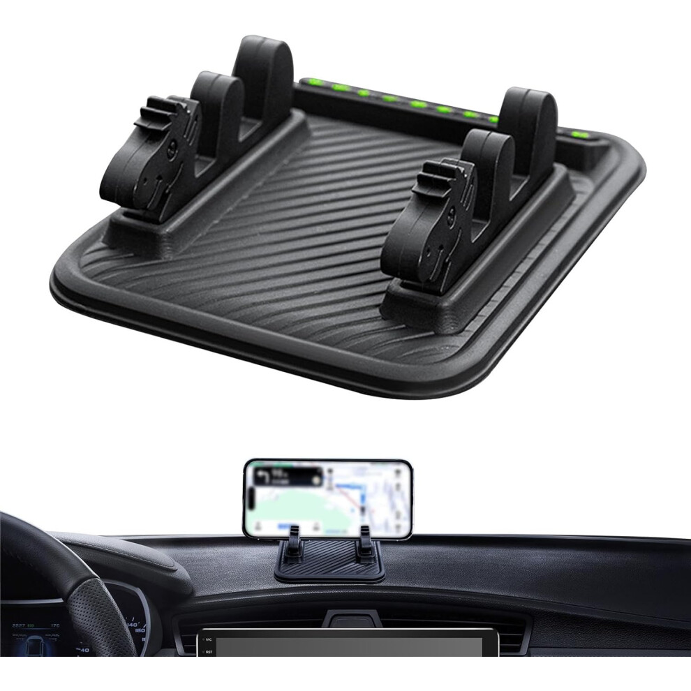 (Pure ) Phone Holder For Car Dashboard | Dashboard Anti-Slip Pad Phone Mount For Car - Automotive Interior Organizer Road Trip Storage Stand For Black