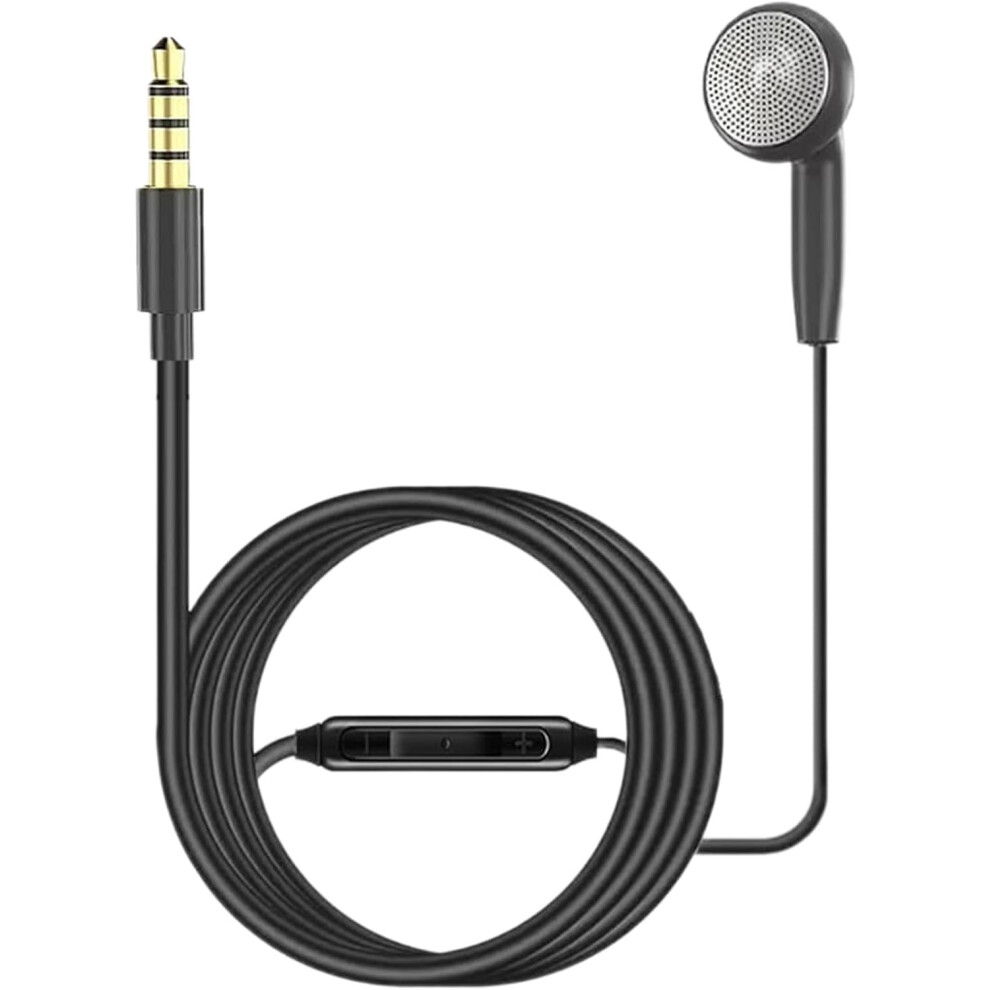 (3.5mm interface) Single Wired Headphone - Music Listening Mono Sports Headset with Microphone | Single Ear Headphone Wire Control for Family, Coworke