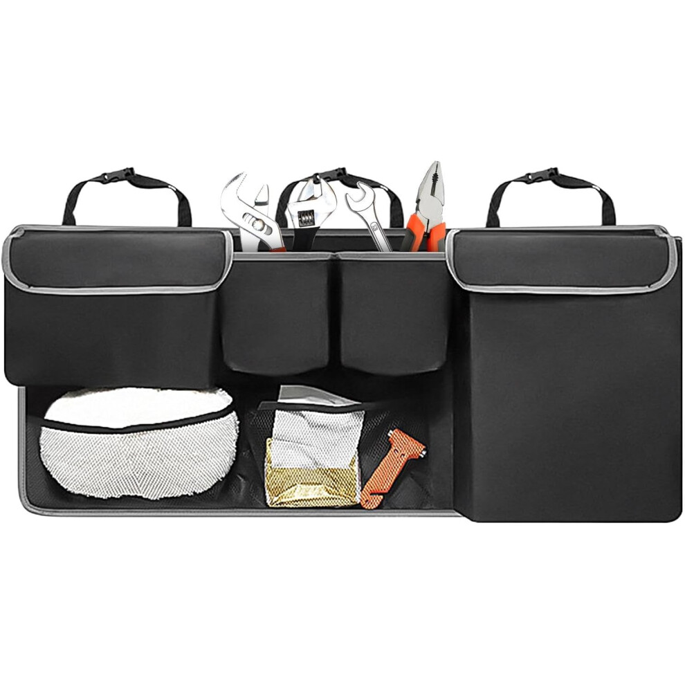 (Net Bag 1) Car Organizer Back Seat - Foldable Oxford Car Storage Bag Trunk Organizer | Large Capacity Trunk Storage Bag, Car Back Seat Organizer For