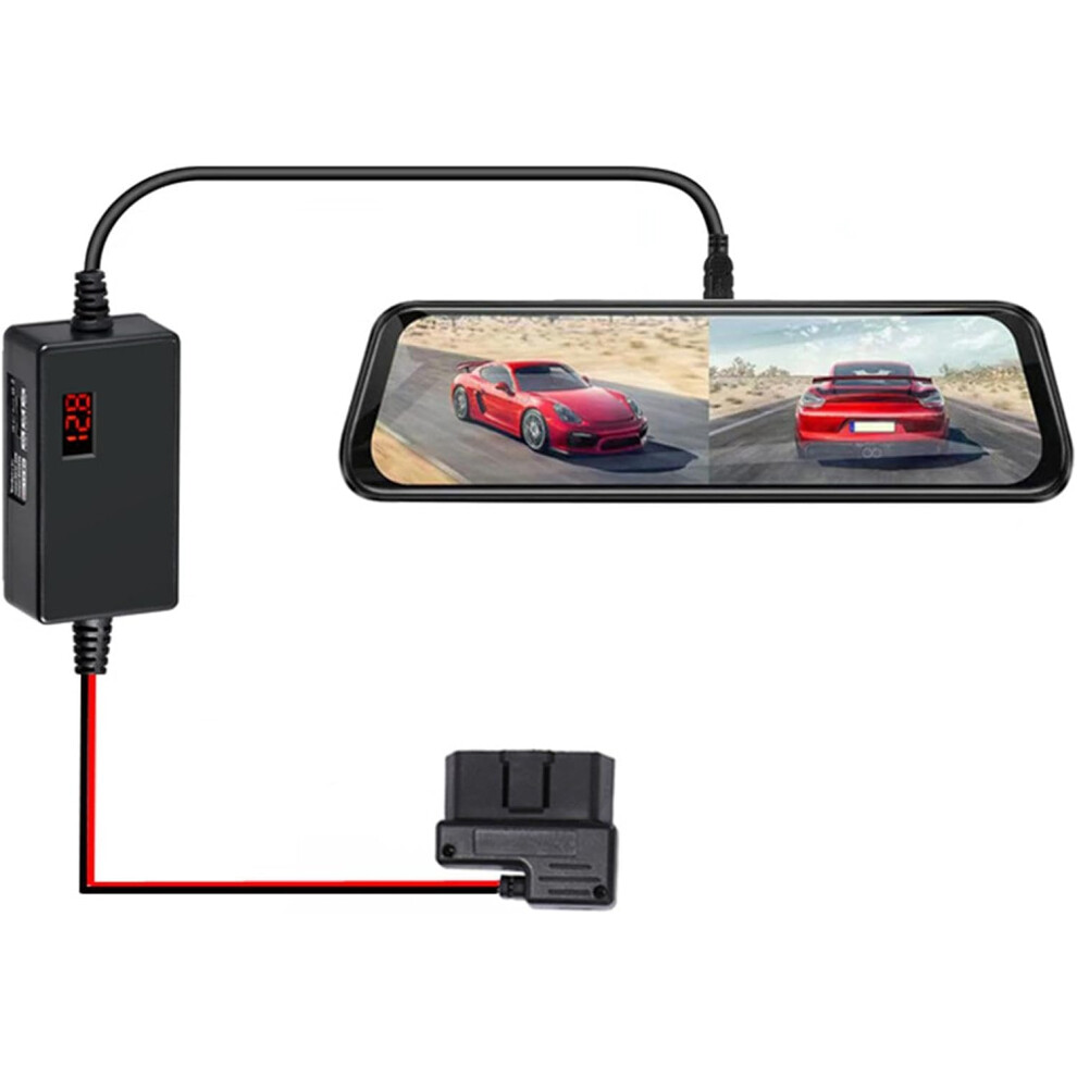 Parking Monitoring Converter Cable | Dashcam USB C Left Angles 12-24V To 5V/3A Converter | Automotive Inside Accessory for Car, Truck, Sports Car, Car