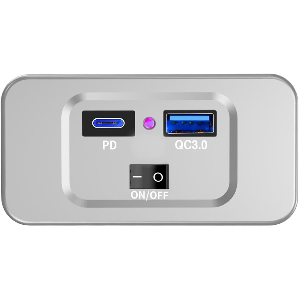 (red light) RV USB Outlet | USB Charger Fast Charging Car USB Port,2 USB Port Car Charging Socket PD QC3 USB Plug for Car RV Marine ATV RV Marine Moto