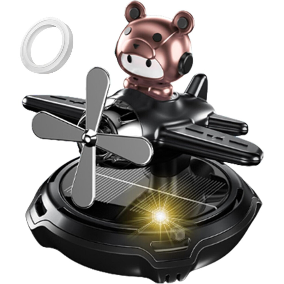 (1 count (Pack of 1), Gray) Helicopter Air Freshener Car | Rotating Cartoon Shape Solar Energy Car Air Purifier,Luxury Automotive Aromatherapy For Aut