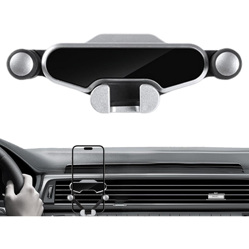 (Silver) Car Vent Phone Mount | Gravity Air Vent Clip Cell Phone Holder - Phone Holders, Cell Phone Phone Mount, Car Accessories For Any Smartphone Silver