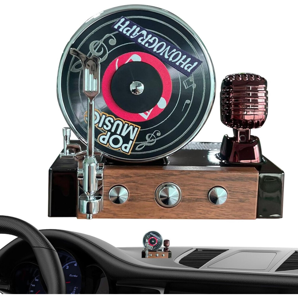 (1 count (Pack of 1), Pink) Record Player Air Freshener Car,Retro Air Freshener Clip Vent Outlet - 360 Degree Rotation Cool Creative Style Retro Aroma