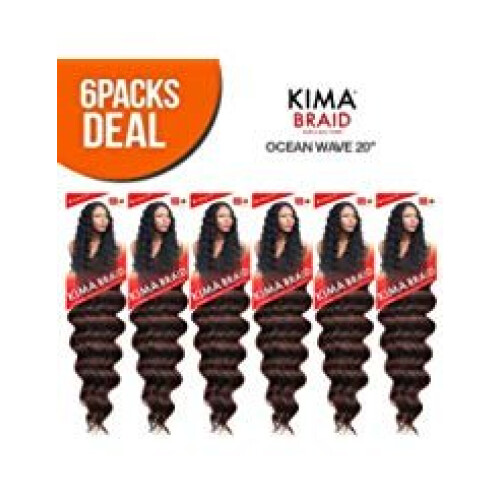 Harlem125 Syntetiska Hårflätor Kima Braid Ocean Wave 20 (6-Pack, 1B)
