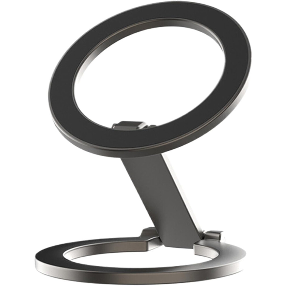 (Black) Magnetic Phone Holder,Foldable Desktop Phone Holder Cell Phone Mount - Alloy Cell Phone Stand Holder Desktop Phone Stand For Smartphones Black