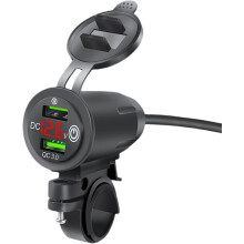 (red light) Motorcycle USB Charger - Motorcycle Phone Charger Powersports Battery Chargers,USB Charger for Boats Ships Motorcycles Atvs