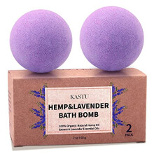 kastu Badebomben, 2er-Pack, kohlensurehaltiges Spa-Geschenk, natrliches Hanfl-Extrakt und therische Lavendelle, Bad zur Befeuchtung trockener Ha