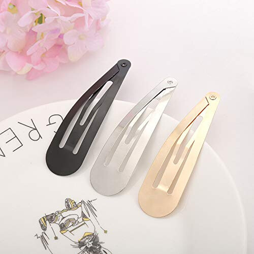 60 Pcs Clips de Cabelo com Caixa, 5 cm Clips Metálicos sem Escorregar para Estilo 2