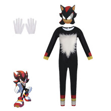 (Shadow, 150) Sonic Cosplay Costume Jumpsuit Party Fancy Dress Bodysuit for Kids Adults