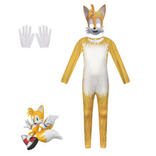 (Tails, 160) Sonic Cosplay Costume Jumpsuit Party Fancy Dress Bodysuit for Kids Adults