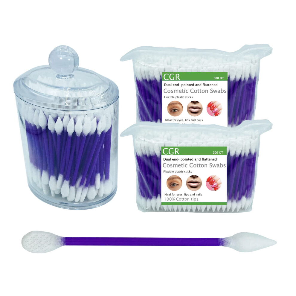 Cgr 760Pcs Precision Cotton Swabs Packed In Acrylic Swab Canister With