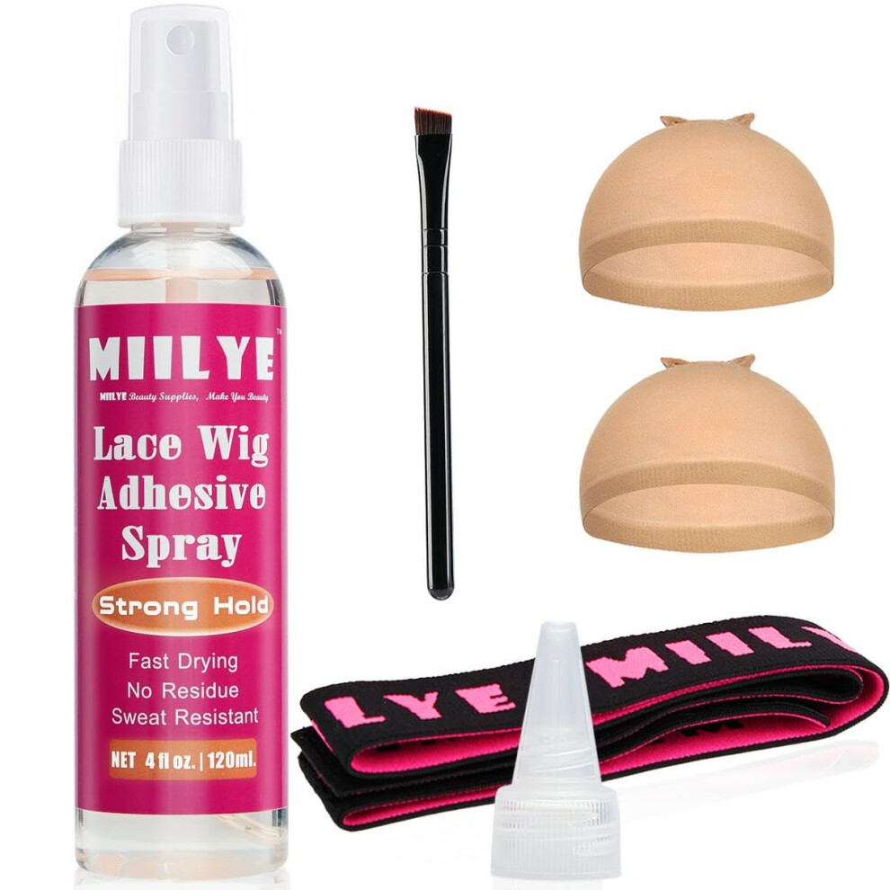 Miilye Unisex Not,Specified Wig Glue Spray For Front Lace Wig 4Oz/ 120Ml Daily Melting Spray For Lace Wigs Wig Melting Spray Strong Hold Lace Bond Spray Temporary Wig