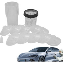 Car Paint Cups | Car Paint Filtering Lids and Adapters - Measuring 5 Plugs Stirrer Tool with Retainer Ring 10 Lids Epoxy Automotive Accessories for Fu