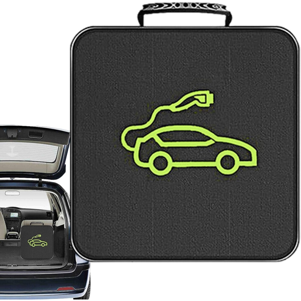 (Square Large) Electric Vehicle Charger Bag,Portable Electric Vehicle Cable Storage Bag | Made with Oxford Cloth, Versatile Carry Bag, Electric Car Ch