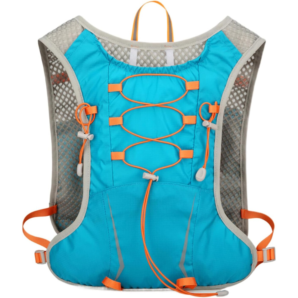 (B, Blue) Running Hydration Pack,Jogging Water Bladder - Reflective Multi Functions Backpack for Men Women Camping Cycling Hiking